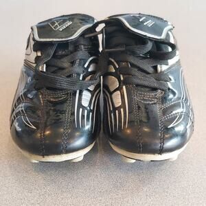 Vizari Striker Youth Size 1 Soccer Cleats Black And Silver Shoes